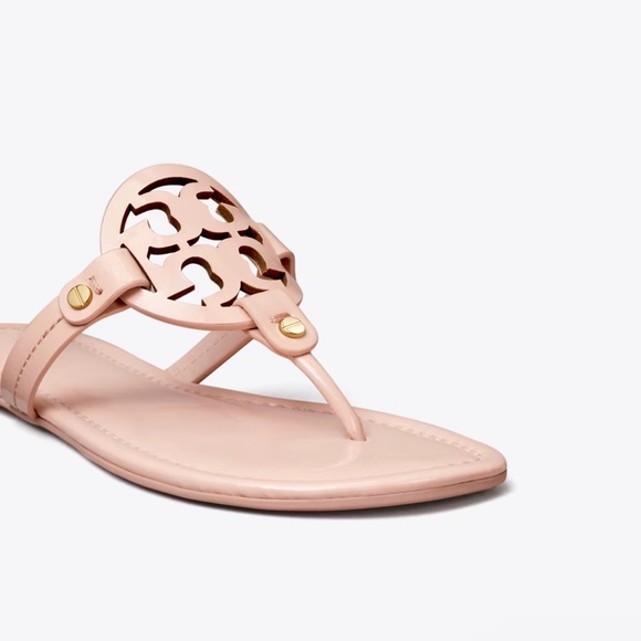 Tory Burch Miller Patent Sandal Sea Shell Pink Sandals - Picture 2 of 12